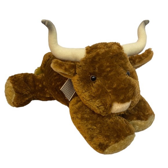 Mary Meyer Flip Flops Plush Texas Longhorn Bubba Bull Brown Floppy Stuffed Toy - Picture 1 of 9